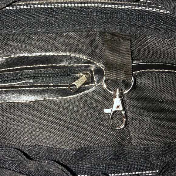 BAM Women’s Black and Gray Striped Shoulder Bag - Picture 6 of 11